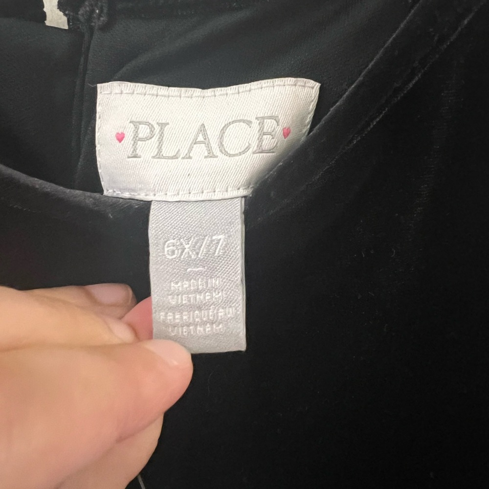 NWT The Children's Place Sz 6X/7 Girl's Pink Satin Black Velour Christmas - Picture 6 of 14